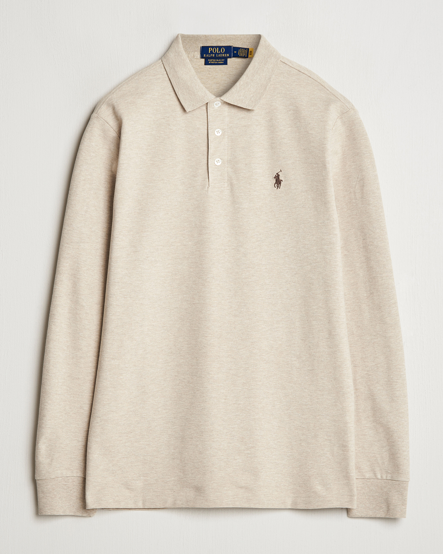 Herren | Pullover | Polo Ralph Lauren | Custom Slim Fit Long Sleeve Polo Expedition Dune Heather
