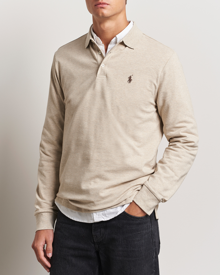 Herren | Pullover | Polo Ralph Lauren | Custom Slim Fit Long Sleeve Polo Expedition Dune Heather