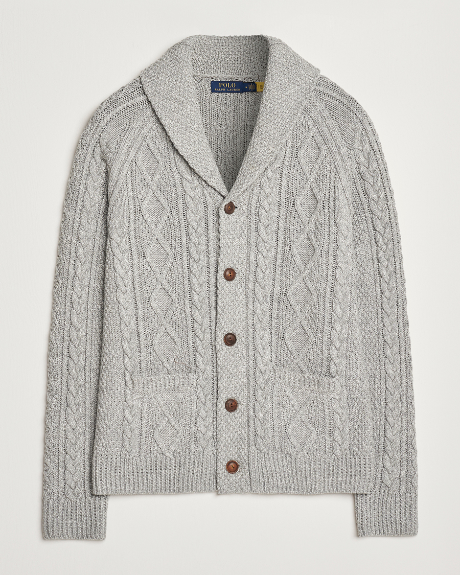 Herren | Pullover | Polo Ralph Lauren | Cotton Shawl Cardigan Grey Combo