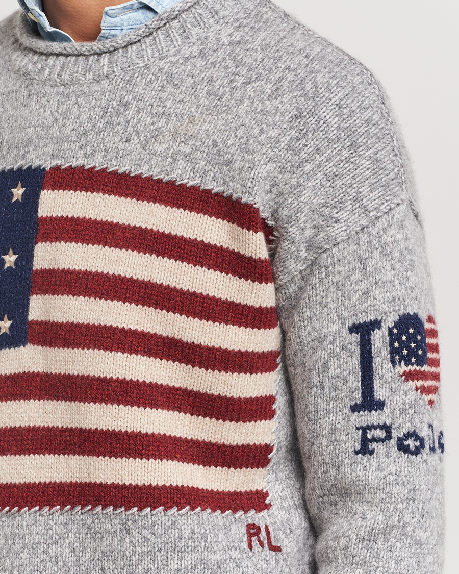 Herren | Pullover | Polo Ralph Lauren | Wool Flag Sweater Grey Combo