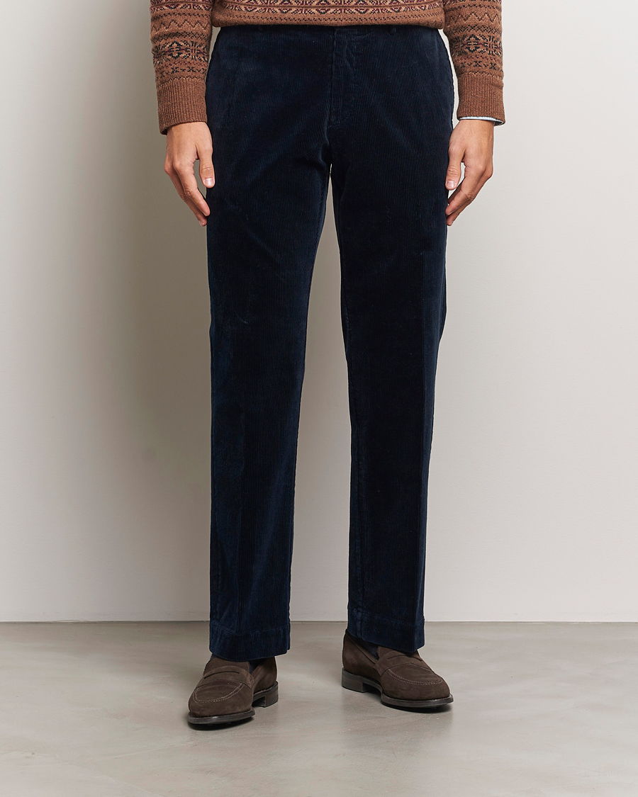 Herren | Hosen | Polo Ralph Lauren | Corduroy Pleated Trousers Aviator Navy