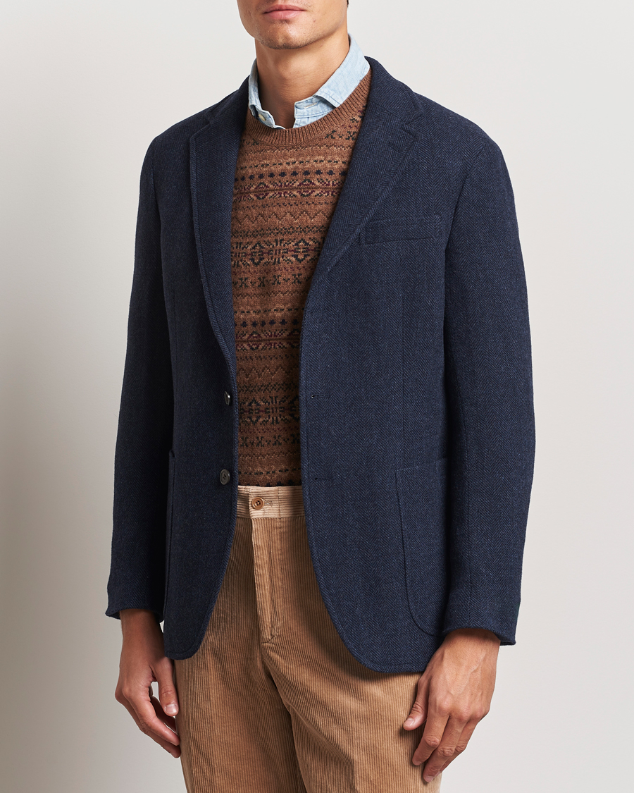 Herren | Sakkos | Polo Ralph Lauren | Broken Herringbone Sportcoat Navy Multi