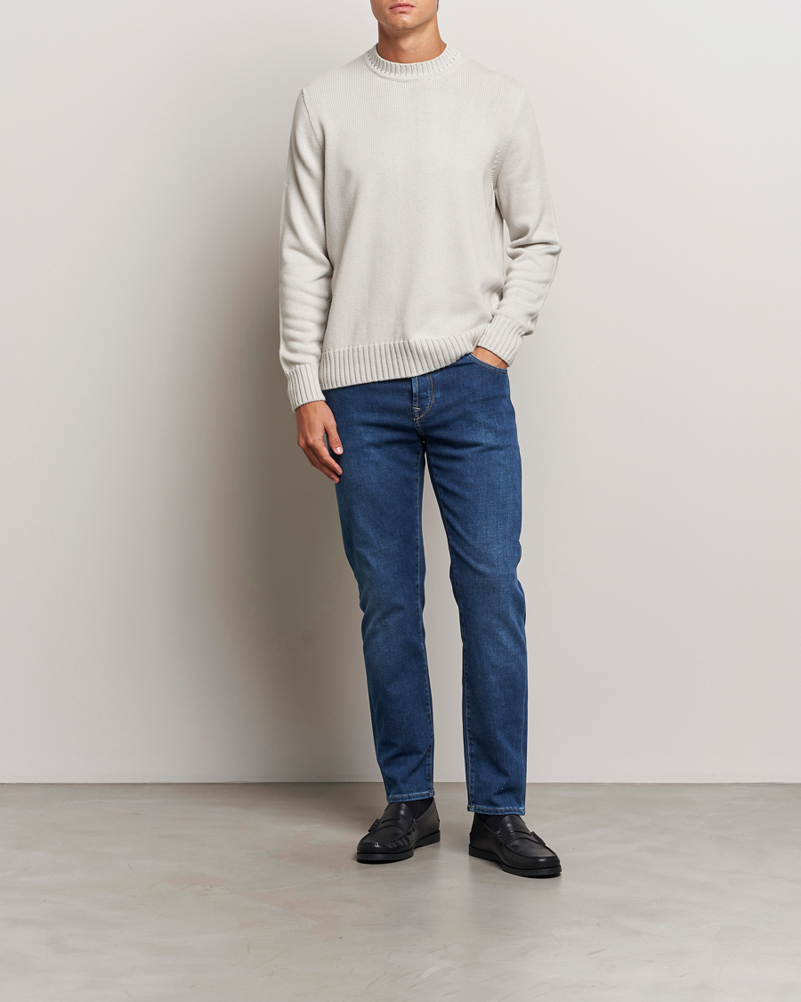 Herren | Jeans | Incotex | 5-Pocket Stretch Denim Medium Blue