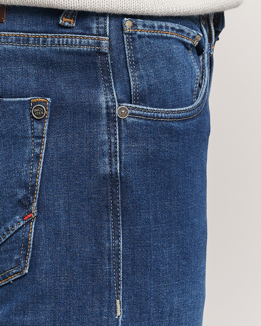 Herren | Jeans | Incotex | 5-Pocket Stretch Denim Medium Blue