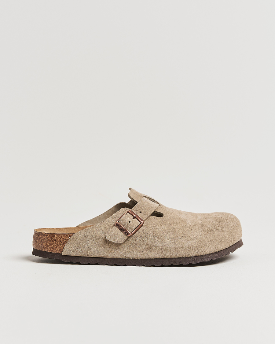 Herren | Sandalen & Pantoletten | BIRKENSTOCK | Boston Soft Footbed Taupe Suede