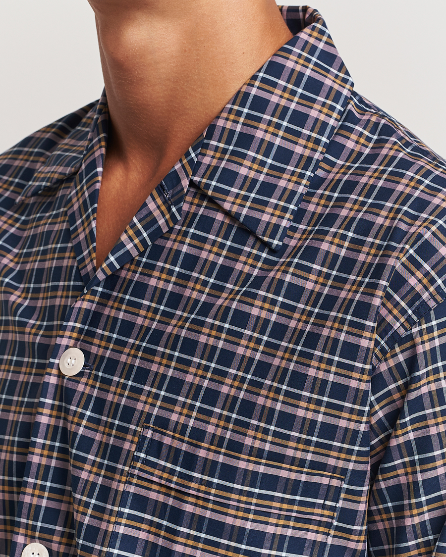 Herren | Derek Rose Cotton Checked Pyjama Set Navy | Derek Rose | Cotton Checked Pyjama Set Navy