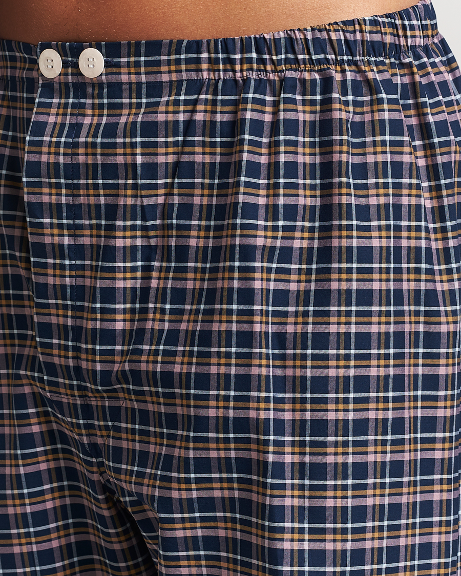 Herren | Derek Rose Cotton Checked Pyjama Set Navy | Derek Rose | Cotton Checked Pyjama Set Navy