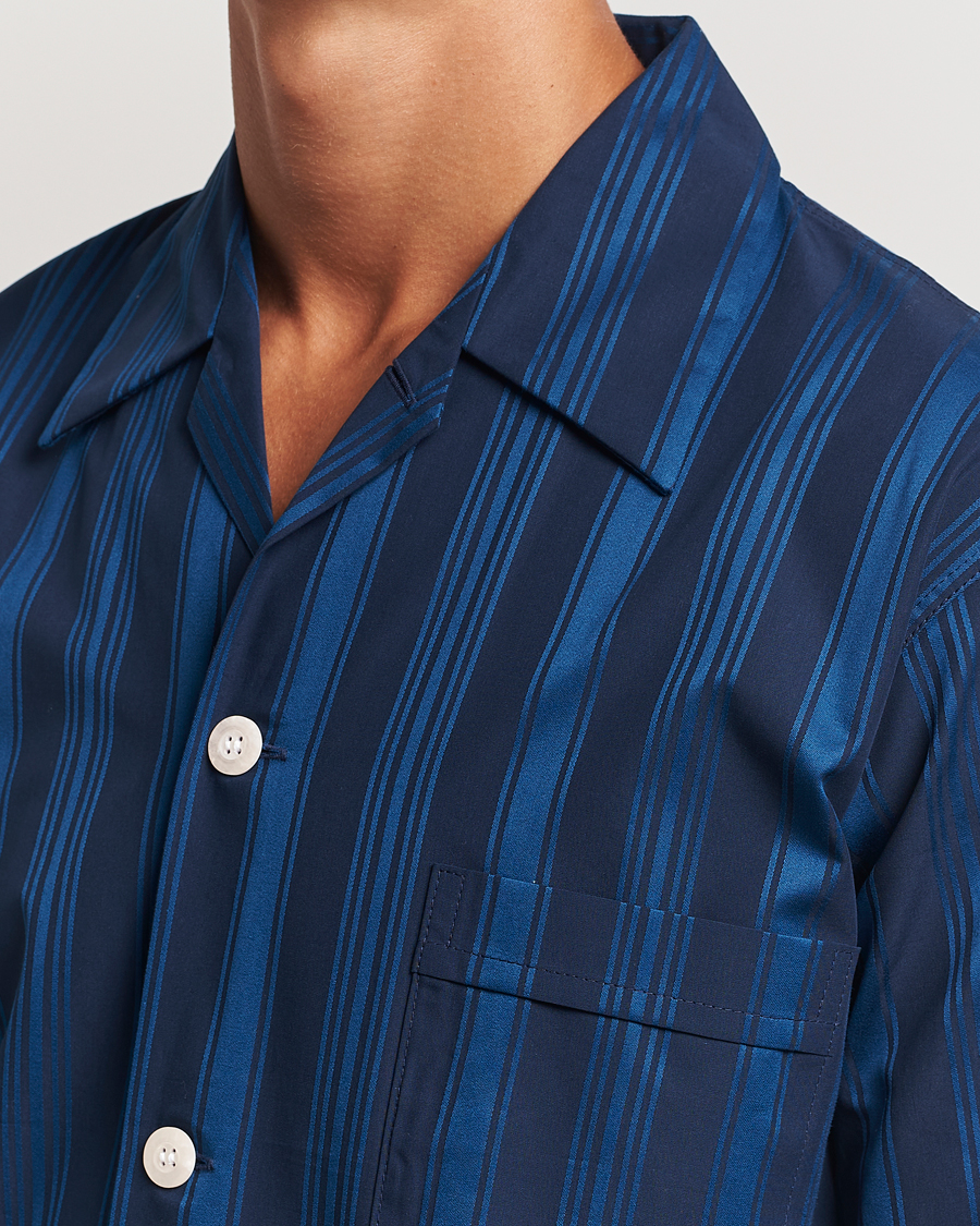 Herren | Derek Rose Striped Cotton Pyjama Set Navy | Derek Rose | Striped Cotton Pyjama Set Navy