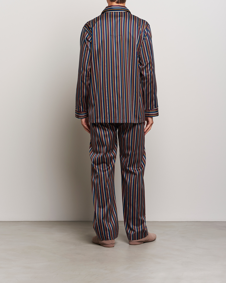 Herren | Derek Rose Striped Cotton Pyjama Set Navy | Derek Rose | Striped Cotton Pyjama Set Navy
