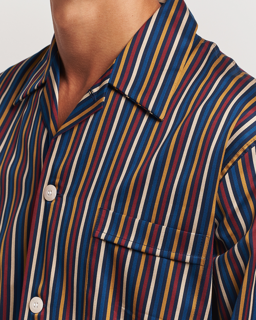 Herren | Derek Rose Striped Cotton Pyjama Set Navy | Derek Rose | Striped Cotton Pyjama Set Navy