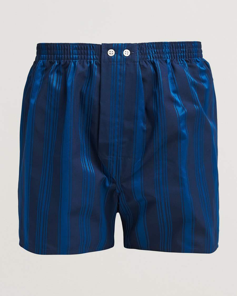 Herren | Unterwäsche | Derek Rose | Classic Fit Woven Cotton Boxer Shorts Navy