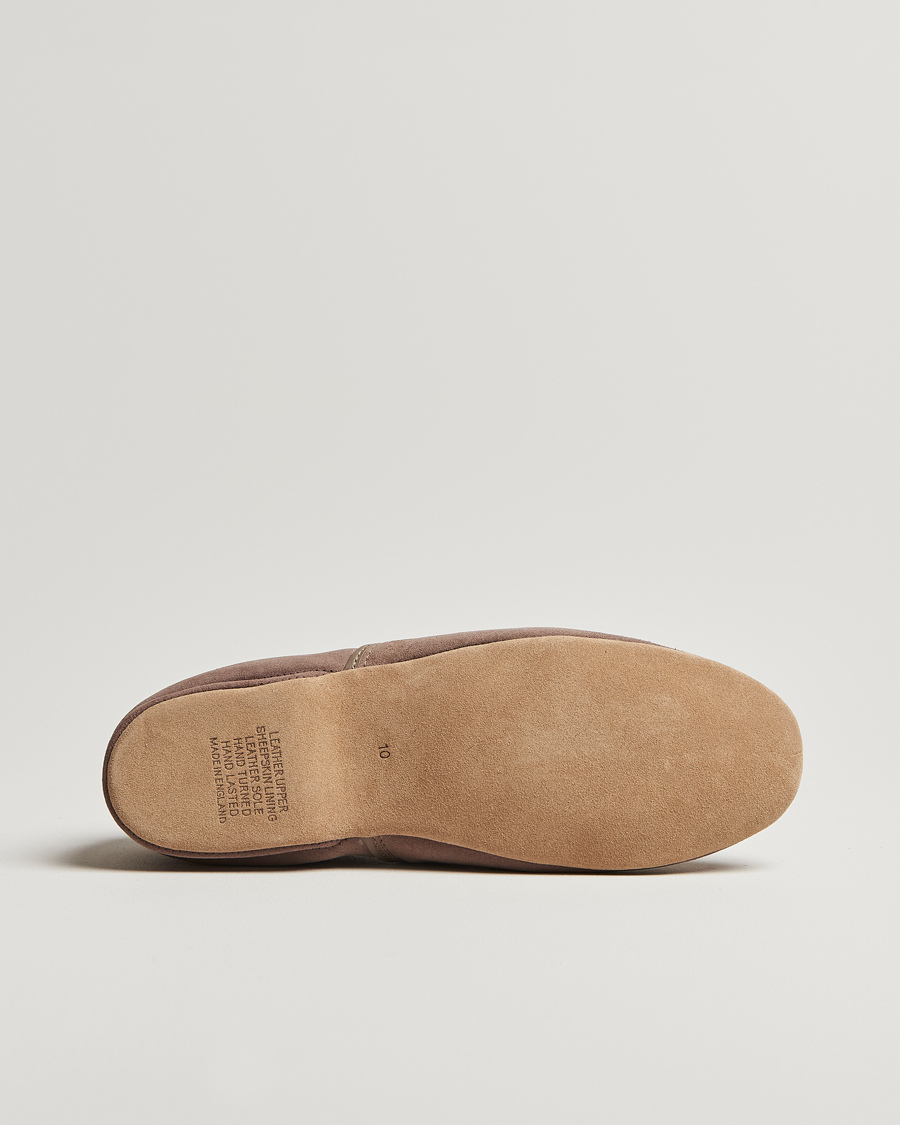 Herren | Derek Rose Crawford Sheepskin Suede Slippers Beige | Derek Rose | Crawford Sheepskin Suede Slippers Beige