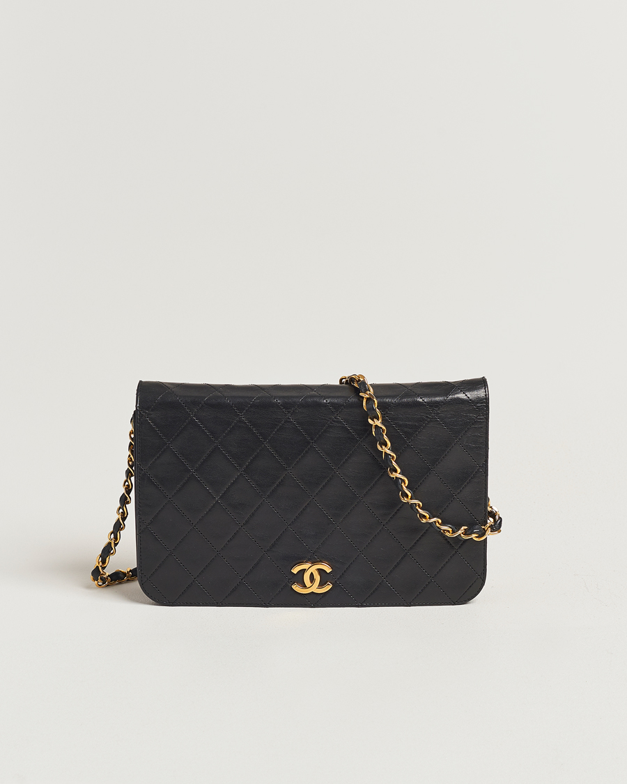 Herren | Chanel Pre-Owned Single Full Flap Bag Black Lambskin | Chanel Pre-Owned | Single Full Flap Bag Black Lambskin