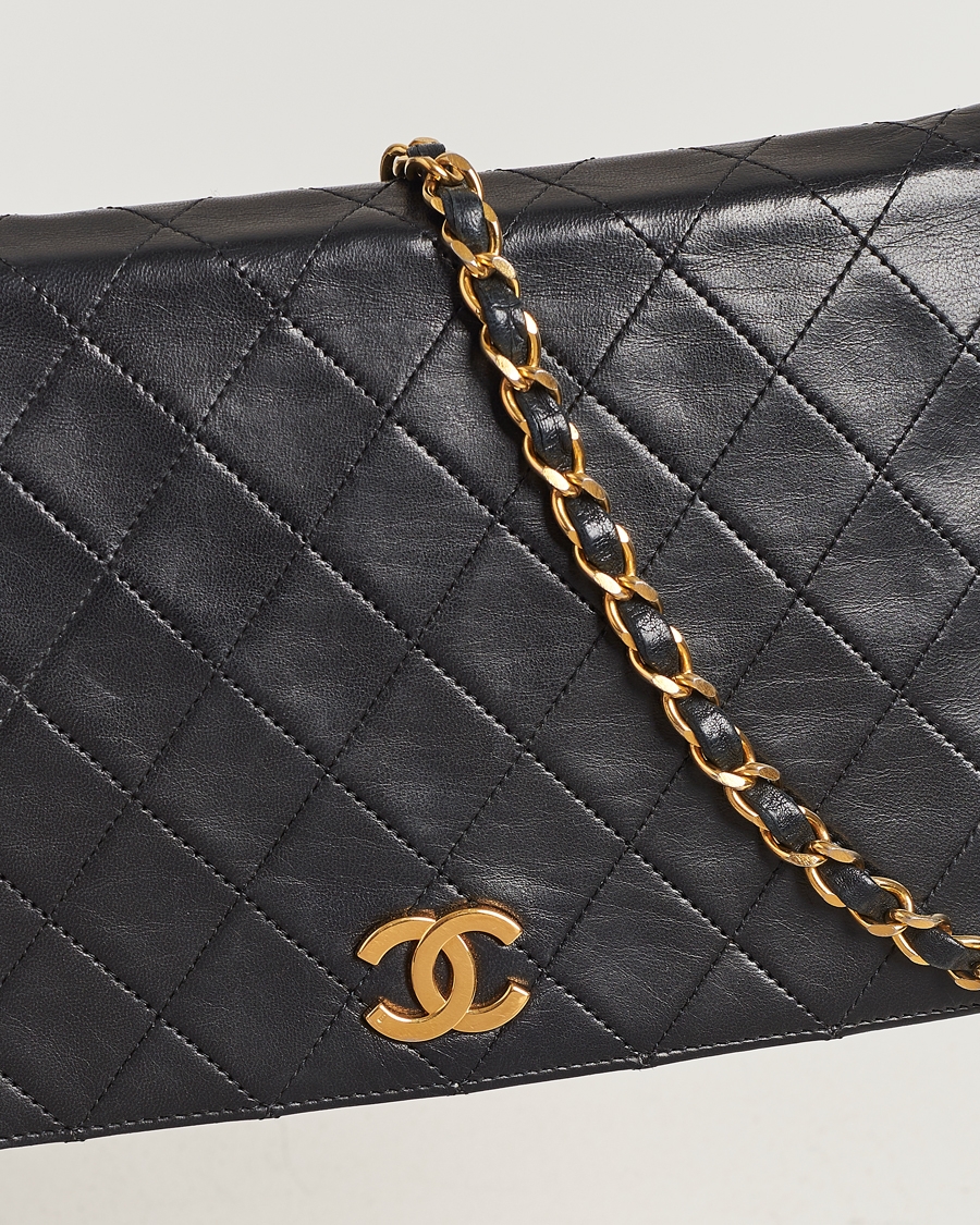 Herren | Chanel Pre-Owned Single Full Flap Bag Black Lambskin | Chanel Pre-Owned | Single Full Flap Bag Black Lambskin