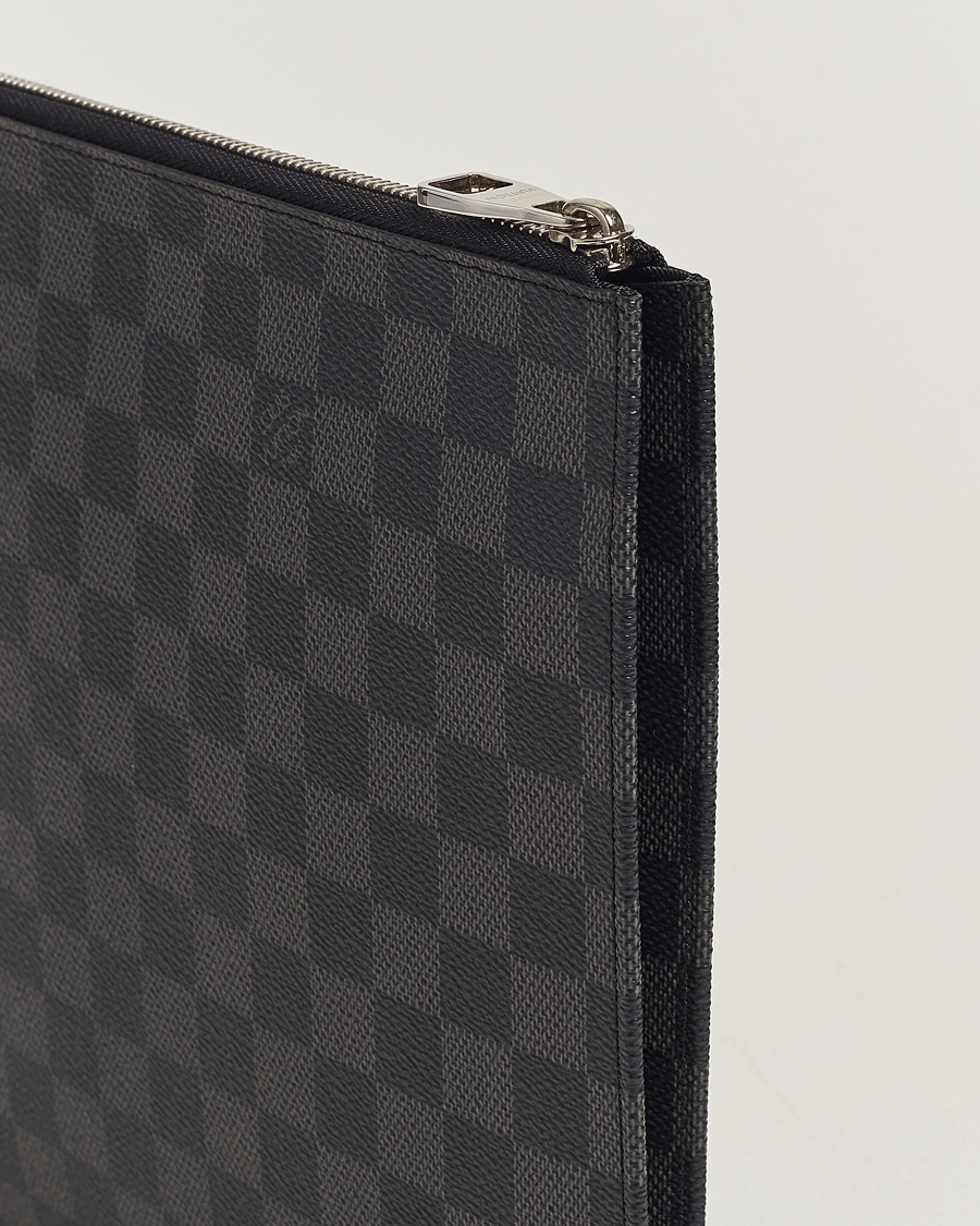 Herren | Louis Vuitton Pre-Owned Poche Joule GM Clutch Bag Damier Graphite | Louis Vuitton Pre-Owned | Poche Joule GM Clutch Bag Damier Graphite