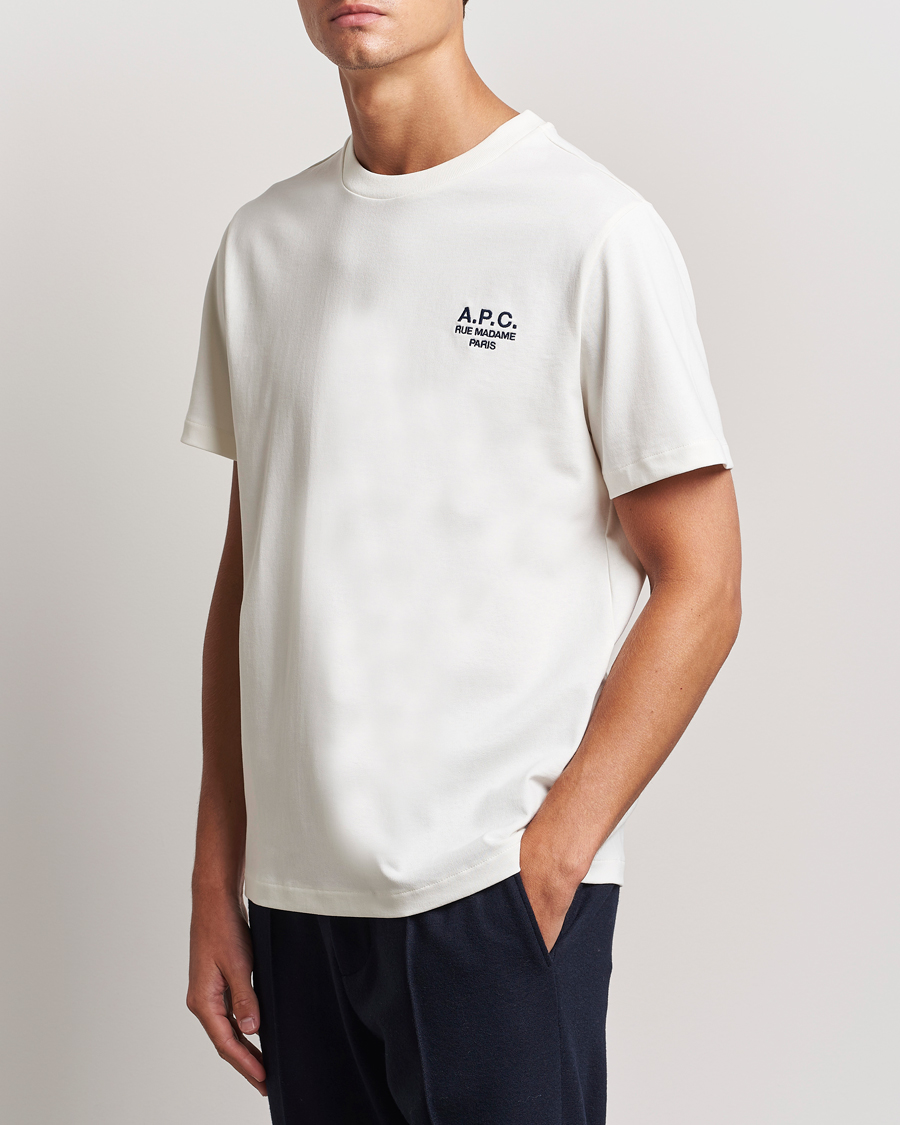 Herren | T-Shirts | A.P.C. | Rue Madame T-Shirt White/Dark Navy