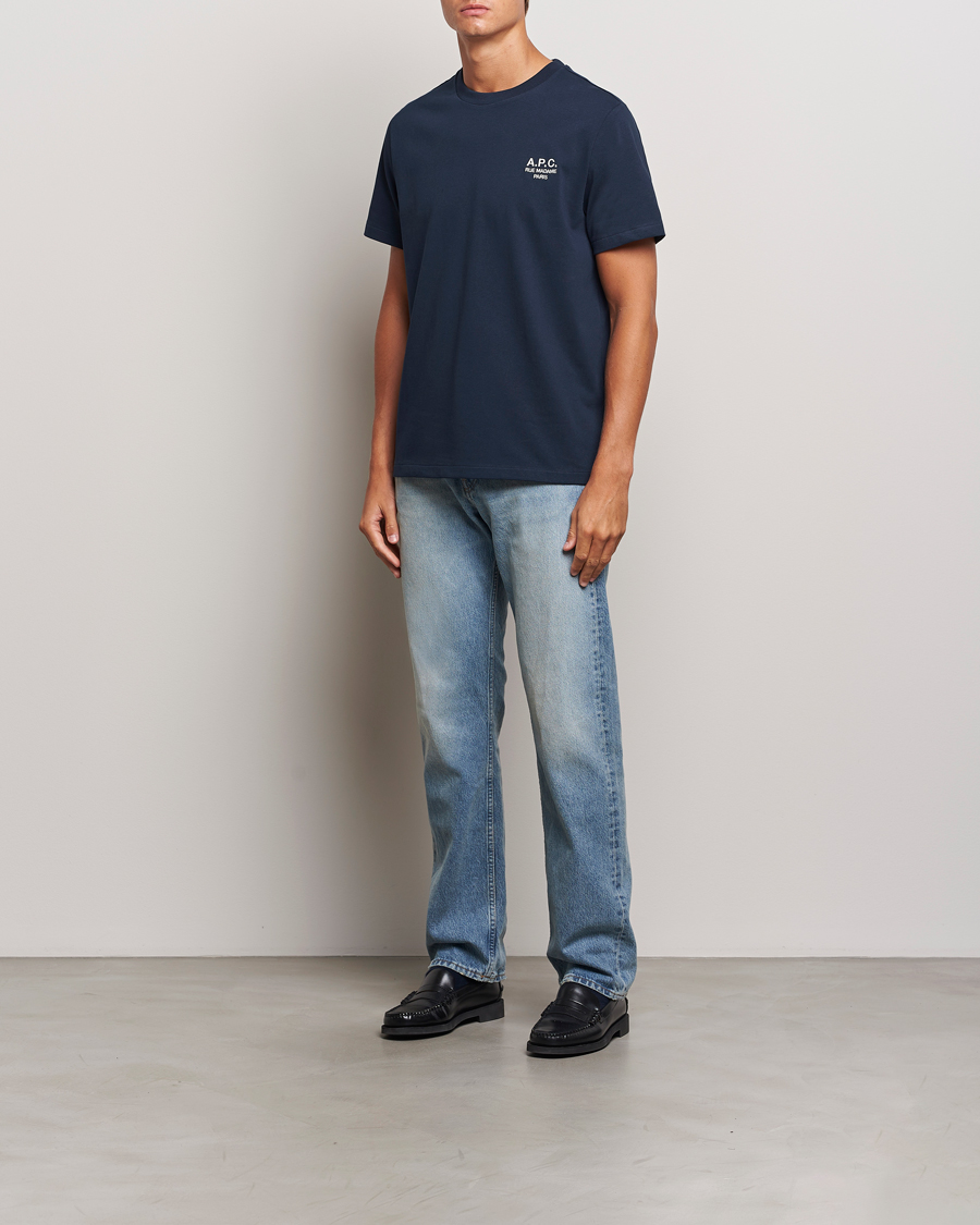 Herren | T-Shirts | A.P.C. | Rue Madame T-Shirt Dark Navy/Ecru