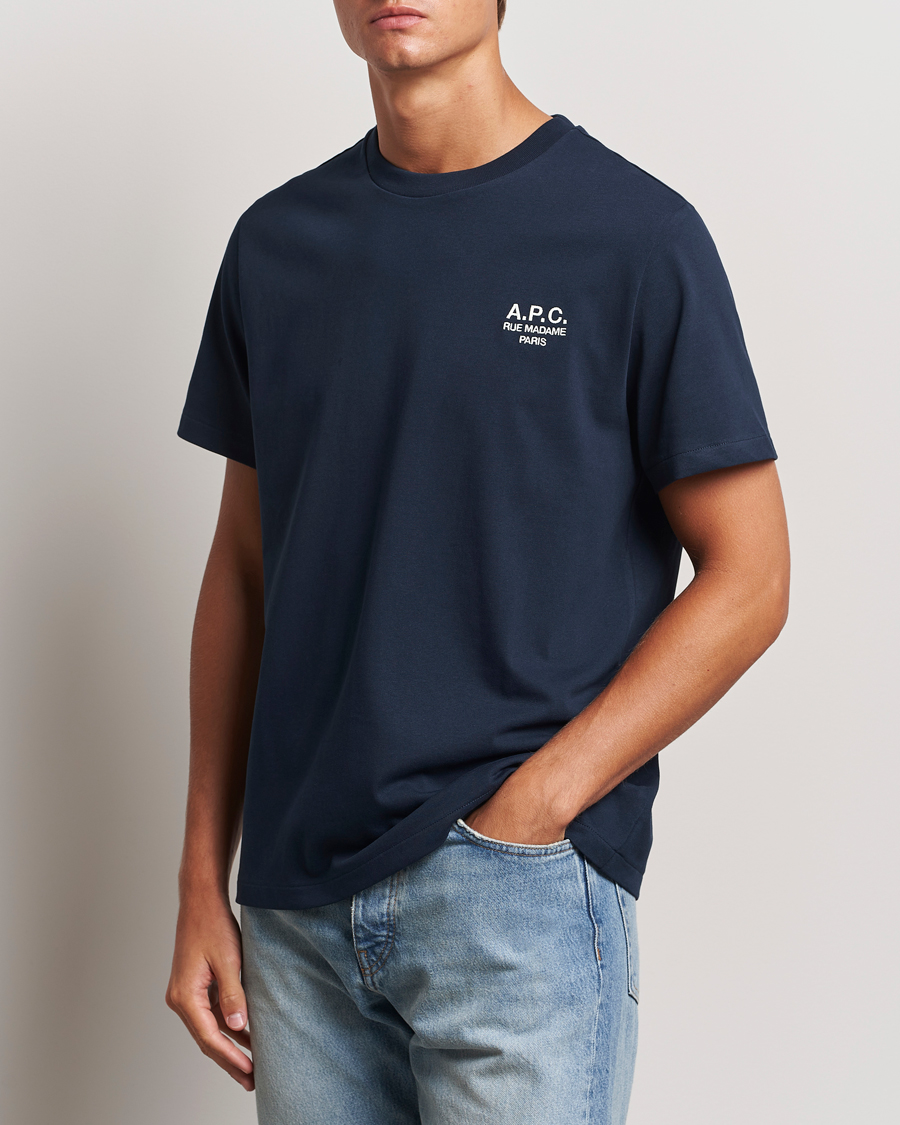 Herren | T-Shirts | A.P.C. | Rue Madame T-Shirt Dark Navy/Ecru