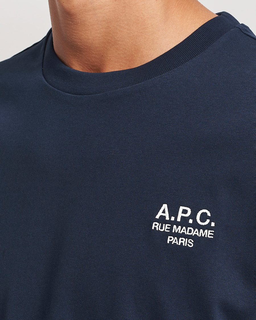 Herren | T-Shirts | A.P.C. | Rue Madame T-Shirt Dark Navy/Ecru