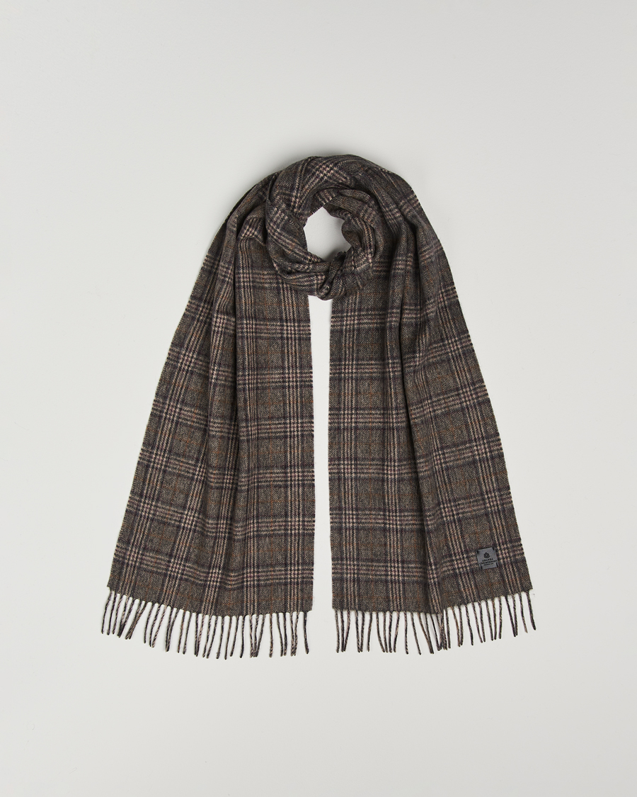 Herren | Amanda Christensen Merino Wool Glencheck Scarf Grey | Amanda Christensen | Merino Wool Glencheck Scarf Grey