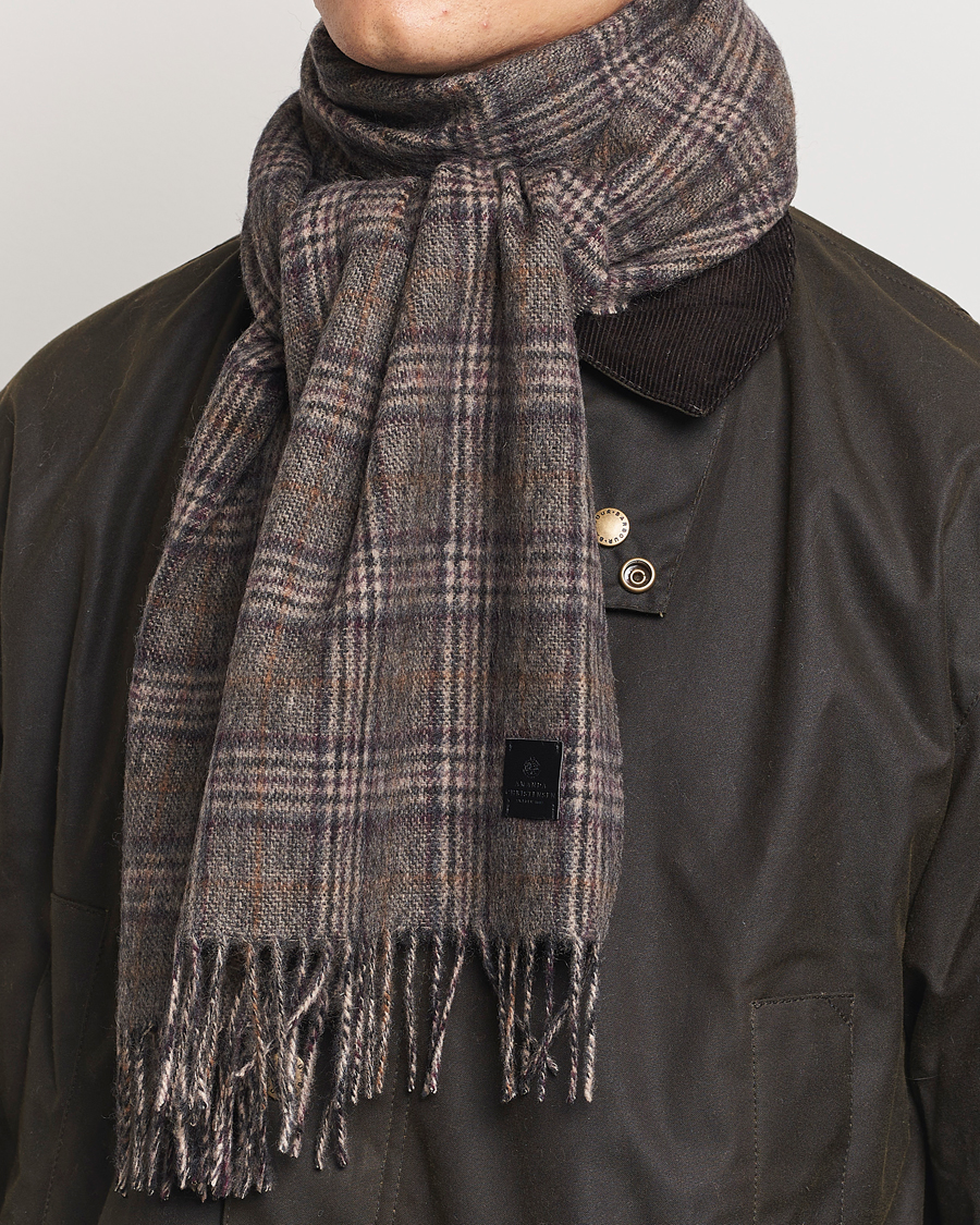 Herren | Amanda Christensen Merino Wool Glencheck Scarf Grey | Amanda Christensen | Merino Wool Glencheck Scarf Grey