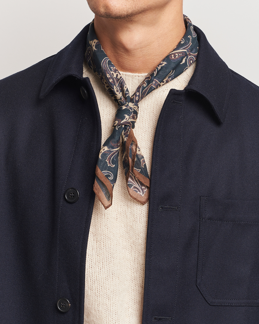 Herren | Amanda Christensen Cotton Voilé Printed Paisley Bandana Black | Amanda Christensen | Cotton Voilé Printed Paisley Bandana Black