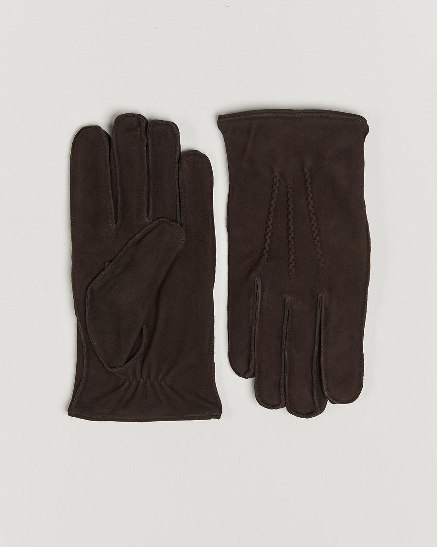 Herren | Handschuhe | Amanda Christensen | Lined Suede Gloves Brown