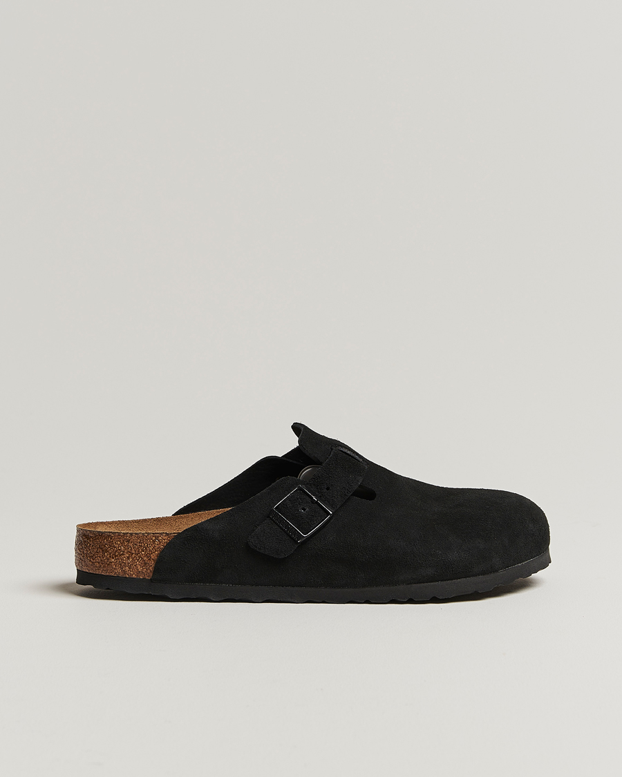 Herren | Sandalen & Pantoletten | BIRKENSTOCK | Boston Soft Footbed Black Suede