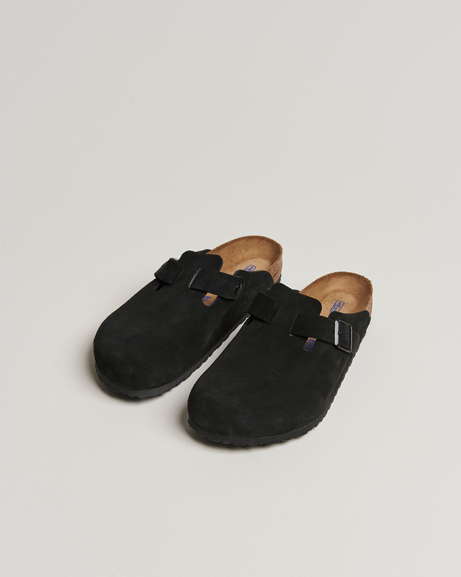 Herren | Sandalen & Pantoletten | BIRKENSTOCK | Boston Soft Footbed Black Suede