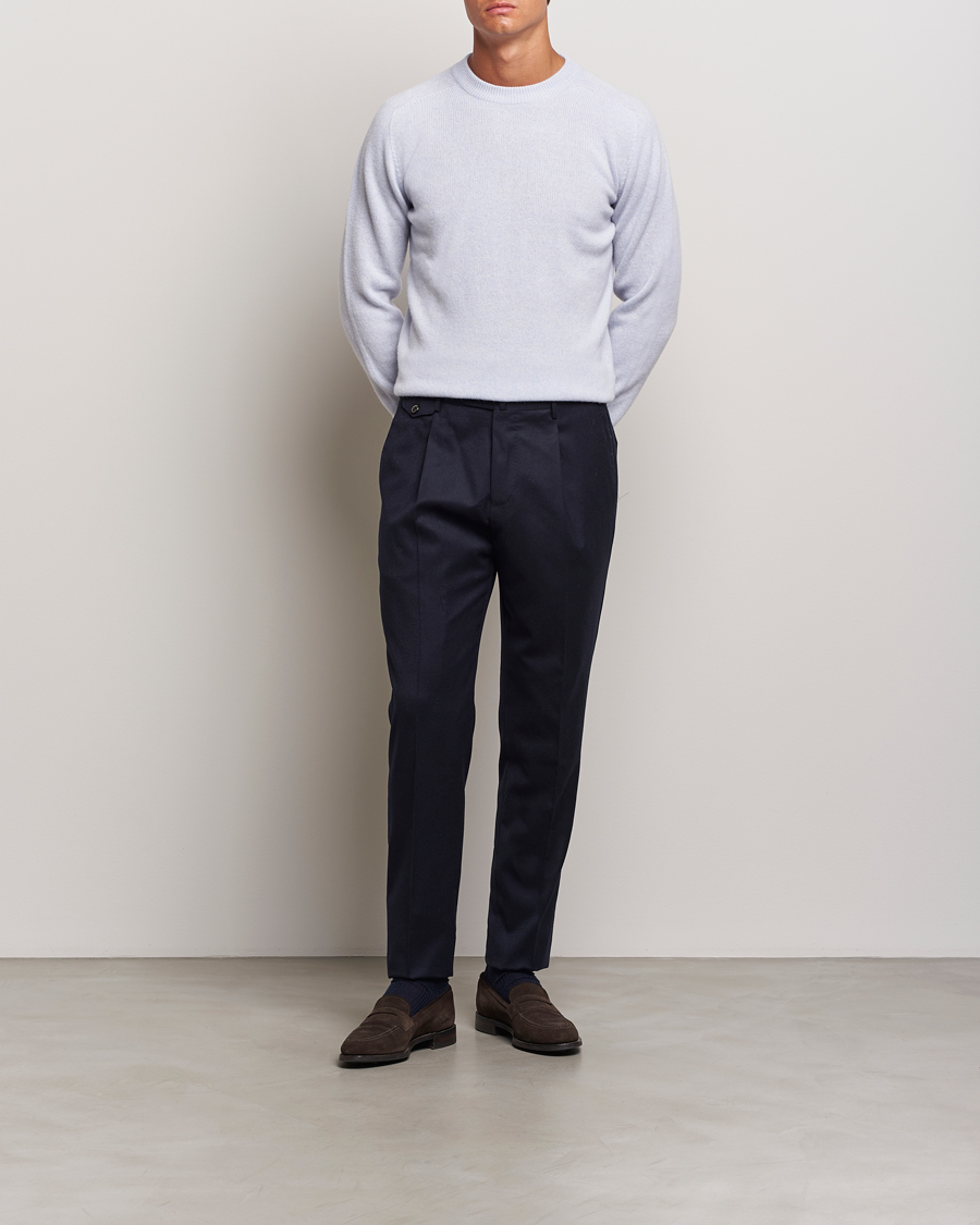 Herren | Pullover | Altea | Wool/Cashmere Crew Neck Pullover Light Blue