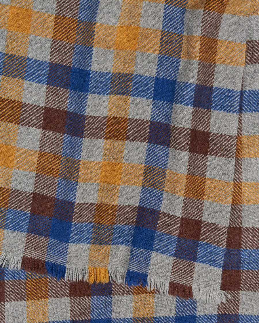 Herren | Schals | Altea | Check Wool Scarf Yellow/Beige