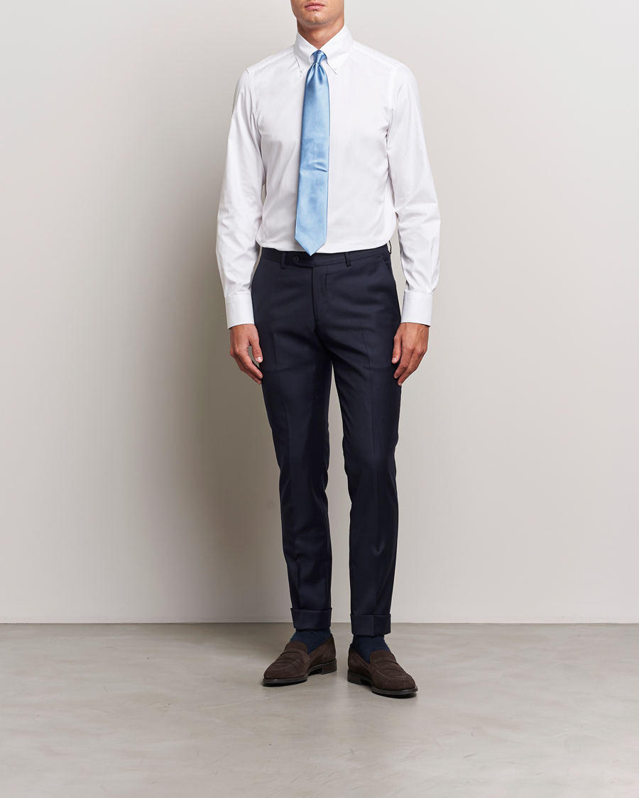Herren | Hemden | Finamore Napoli | Milano Slim Oxford Button Down Shirt White