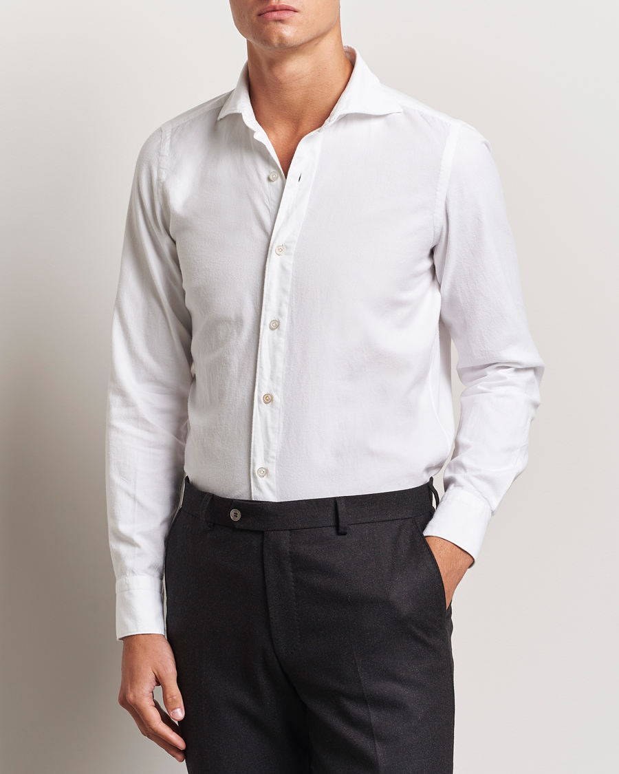 Herren | Hemden | Finamore Napoli | Gaeta Flannel Shirt White