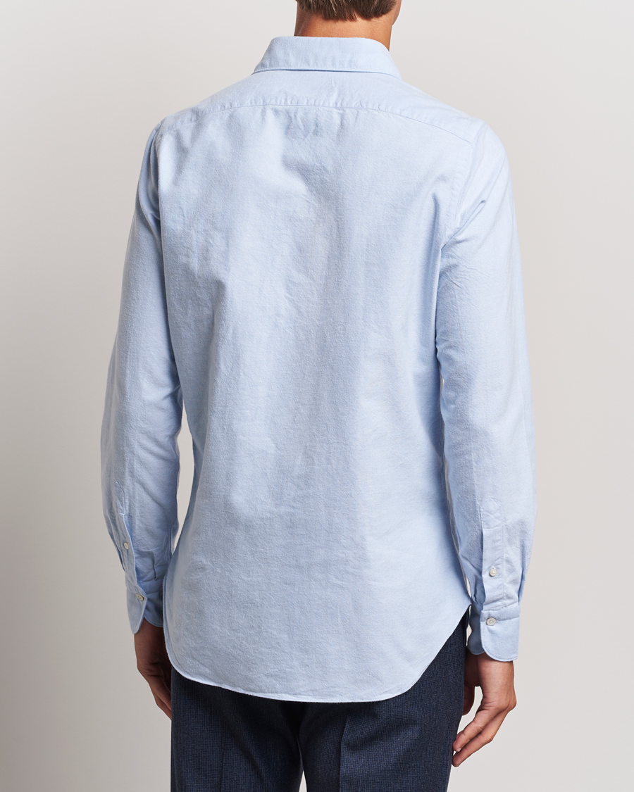 Herren | Hemden | Finamore Napoli | Gaeta Brushed Oxford Shirt Light Blue