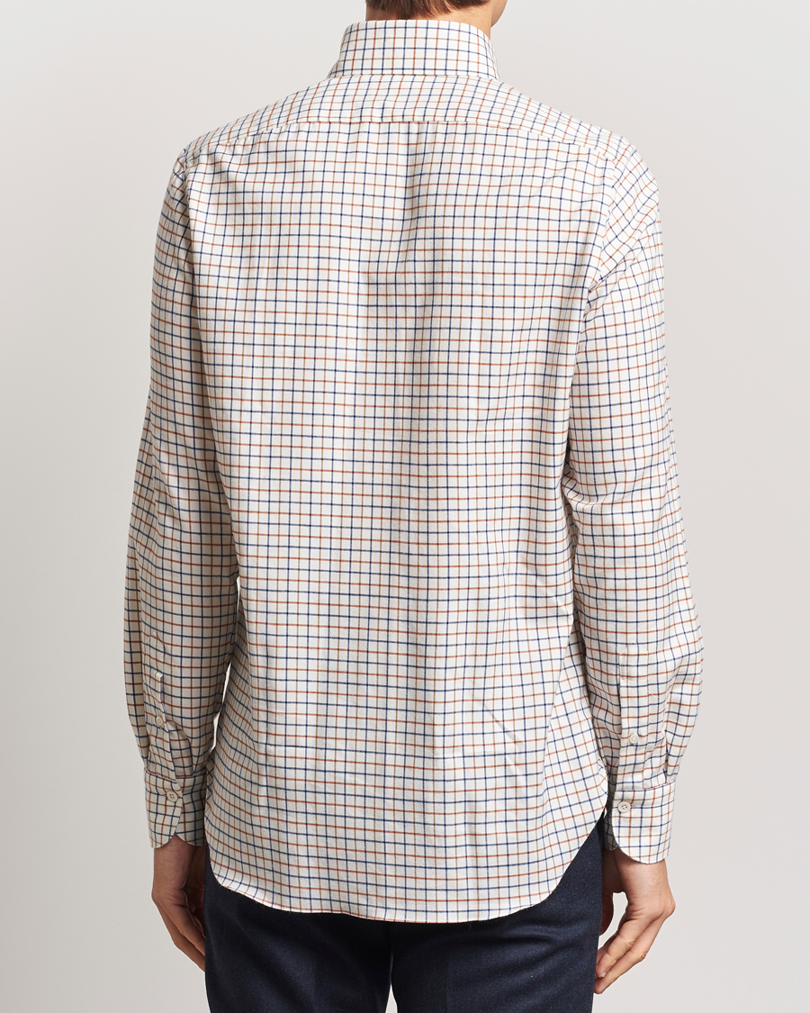 Herren | Hemden | Finamore Napoli | Gaeta Flannel Shirt Beige Check