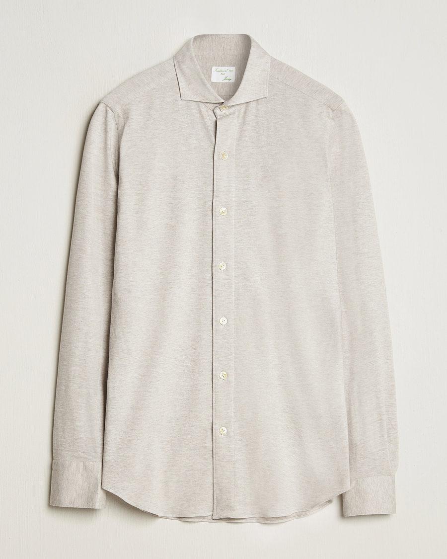 Herren | Hemden | Finamore Napoli | Cotton/Cashmere Jersey Shirt Beige
