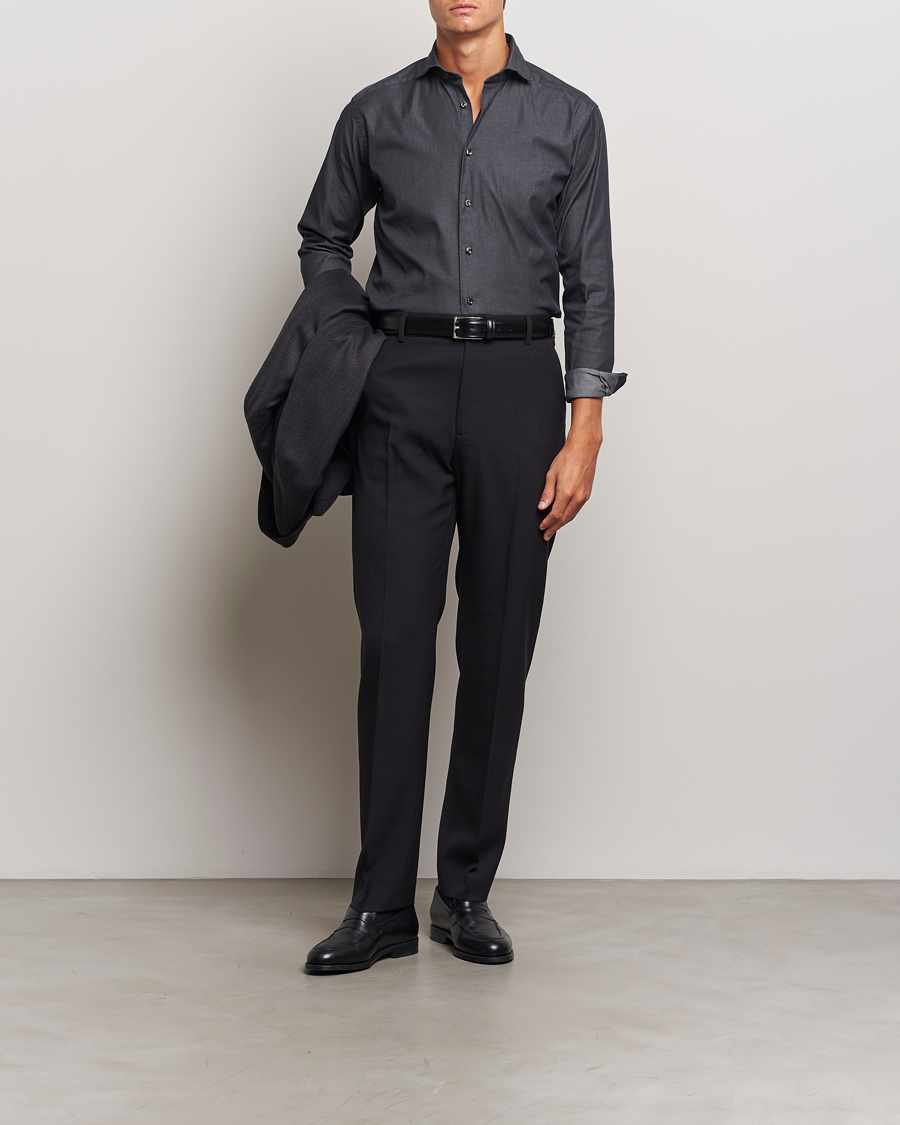 Herren | Hemden | Eton | Slim Fit Stretch Denim Shirt Black