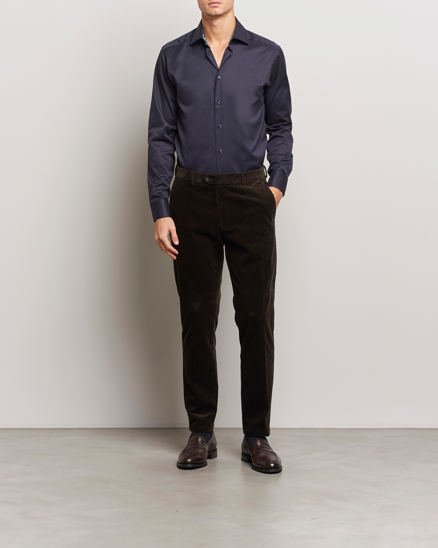 Herren | Hemden | Eton | Slim Fit Signature Twill Contrast Shirt Navy
