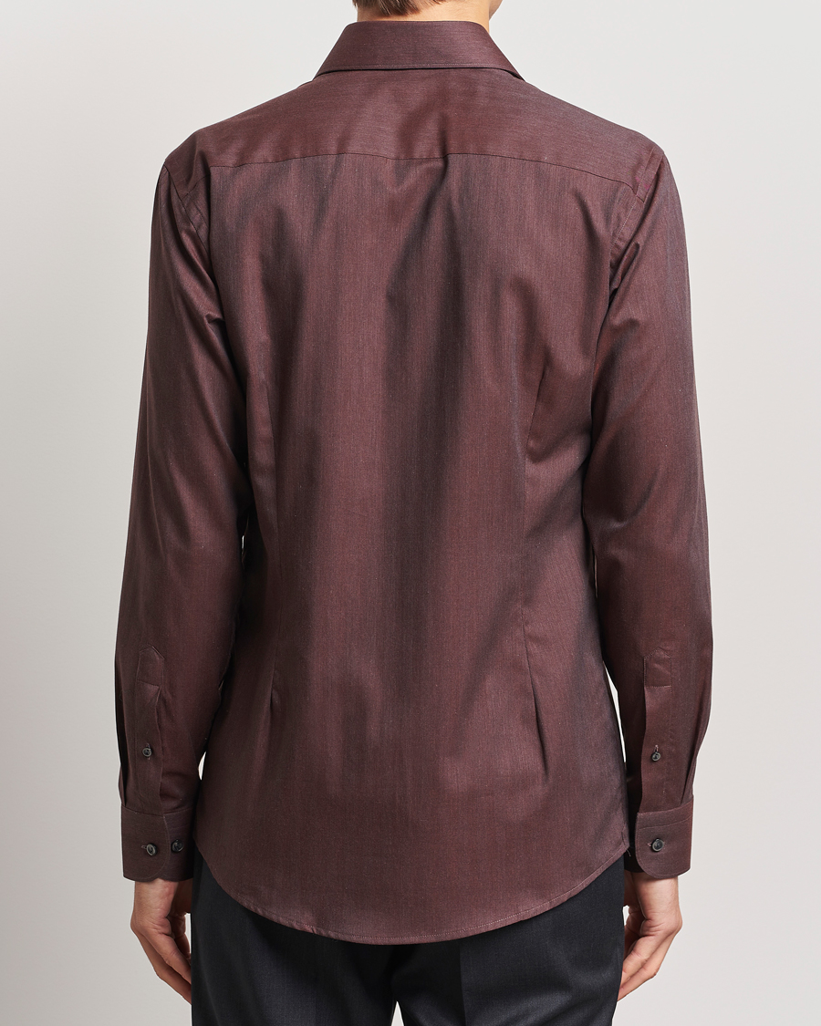 Herren | Hemden | Eton | Slim Fit Wrinkle Free Flannel Shirt Dark Red