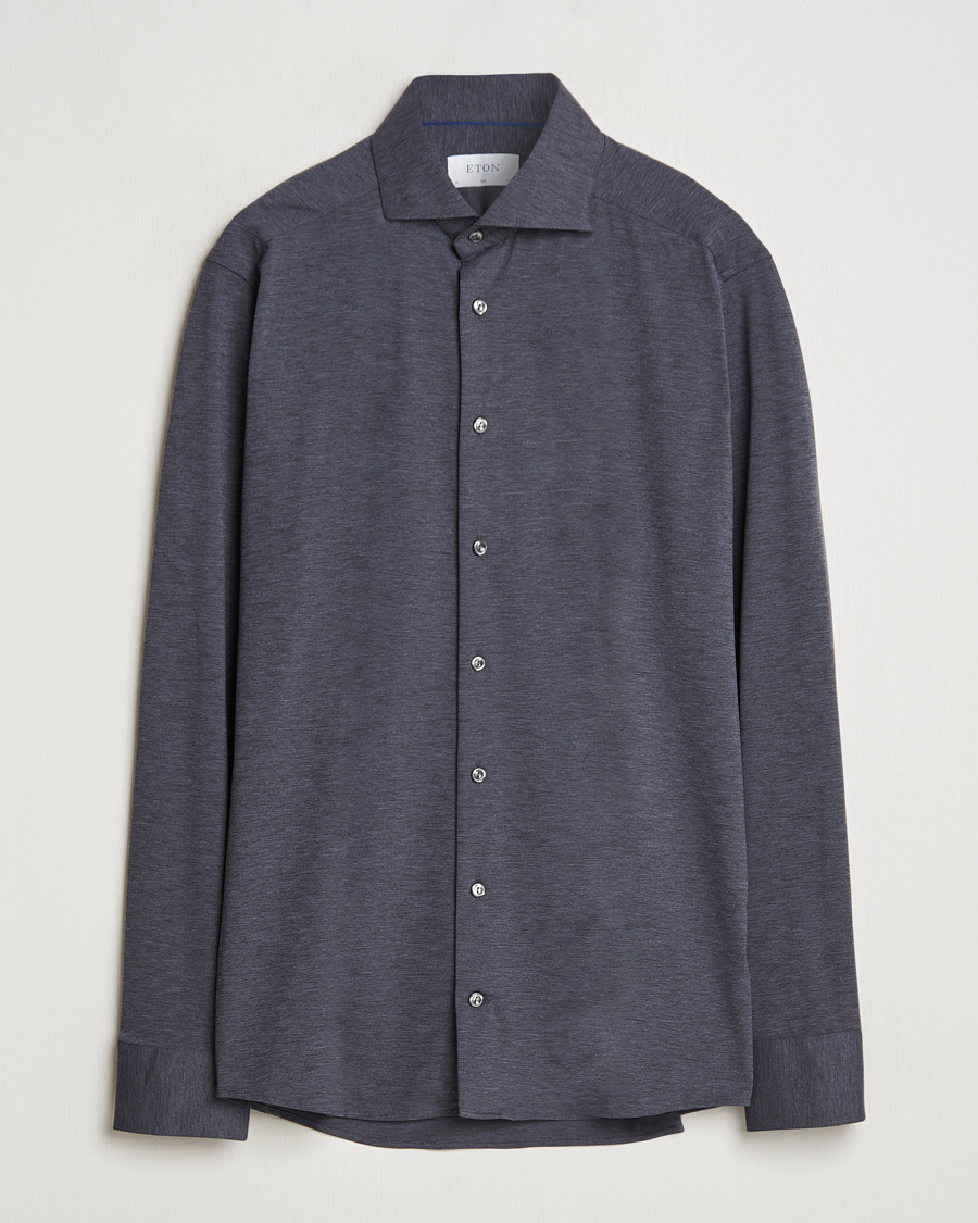Herren | Hemden | Eton | Slim Fit Four Way Stretch Shirt Dark Grey