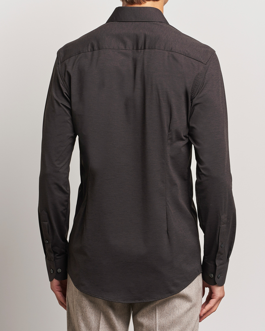 Herren | Hemden | Eton | Slim Fit Four Way Stretch Shirt Dark Brown
