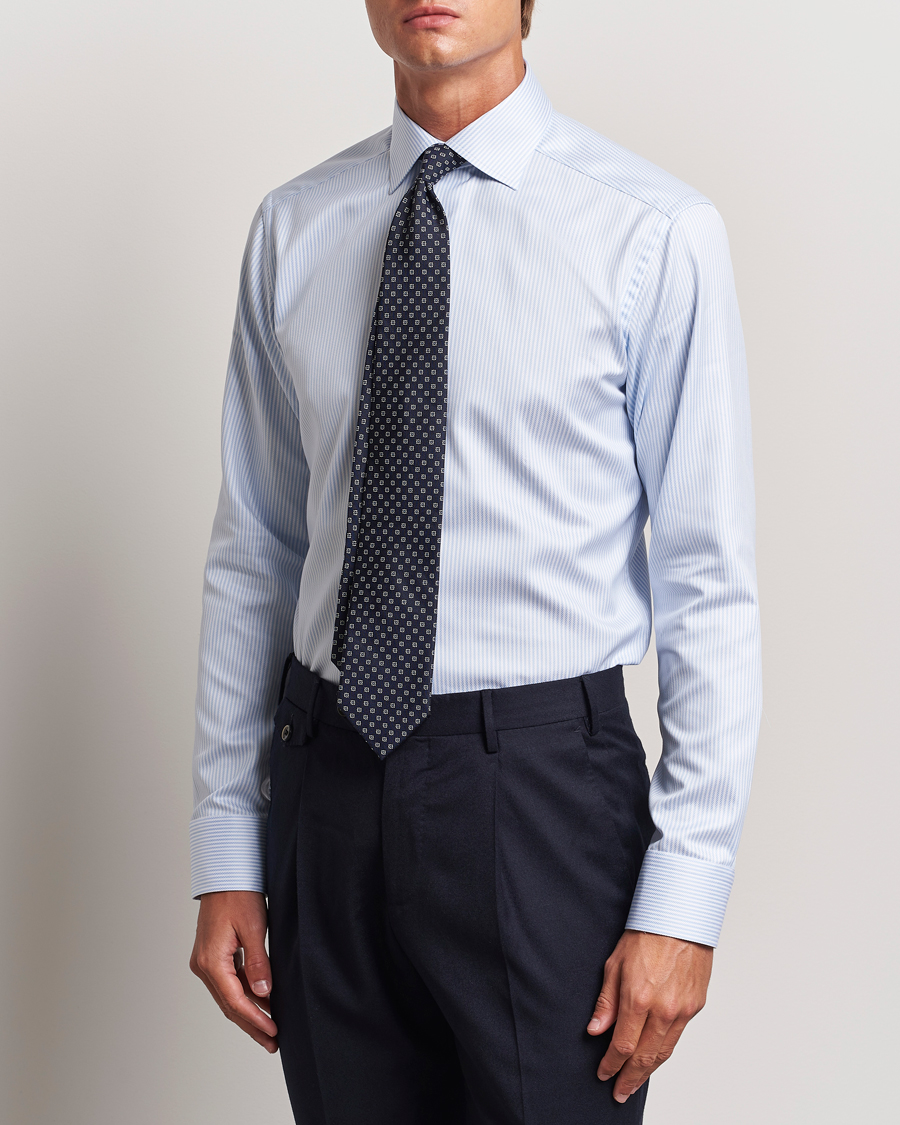 Herren | Hemden | Eton | Slim Fit Signature Twill Striped Shirt Blue/White