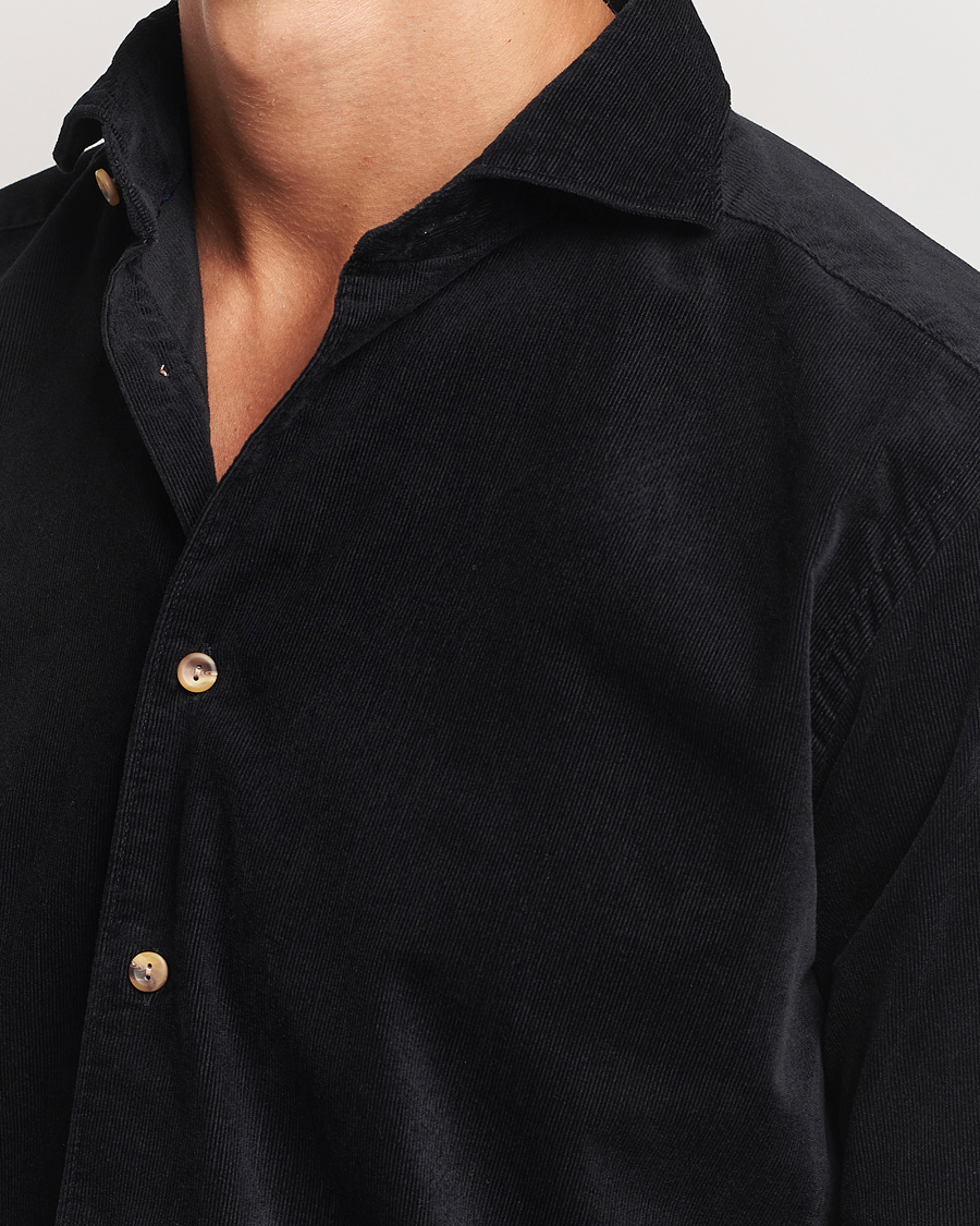 Herren | Hemden | Eton | Slim Fit Fine Wale Corduroy Shirt Black