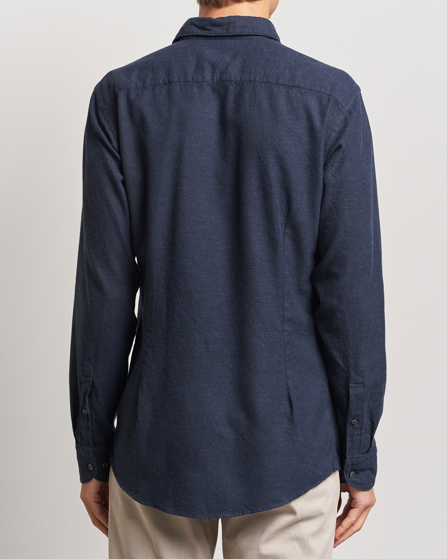 Herren | Hemden | Eton | Slim Fit Twill Flannel Shirt Navy Blue