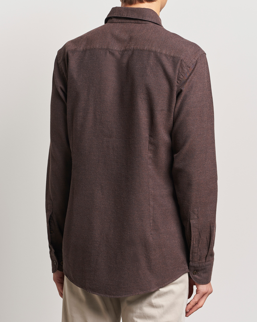 Herren | Hemden | Eton | Slim Fit Twill Flannel Shirt Dark Brown