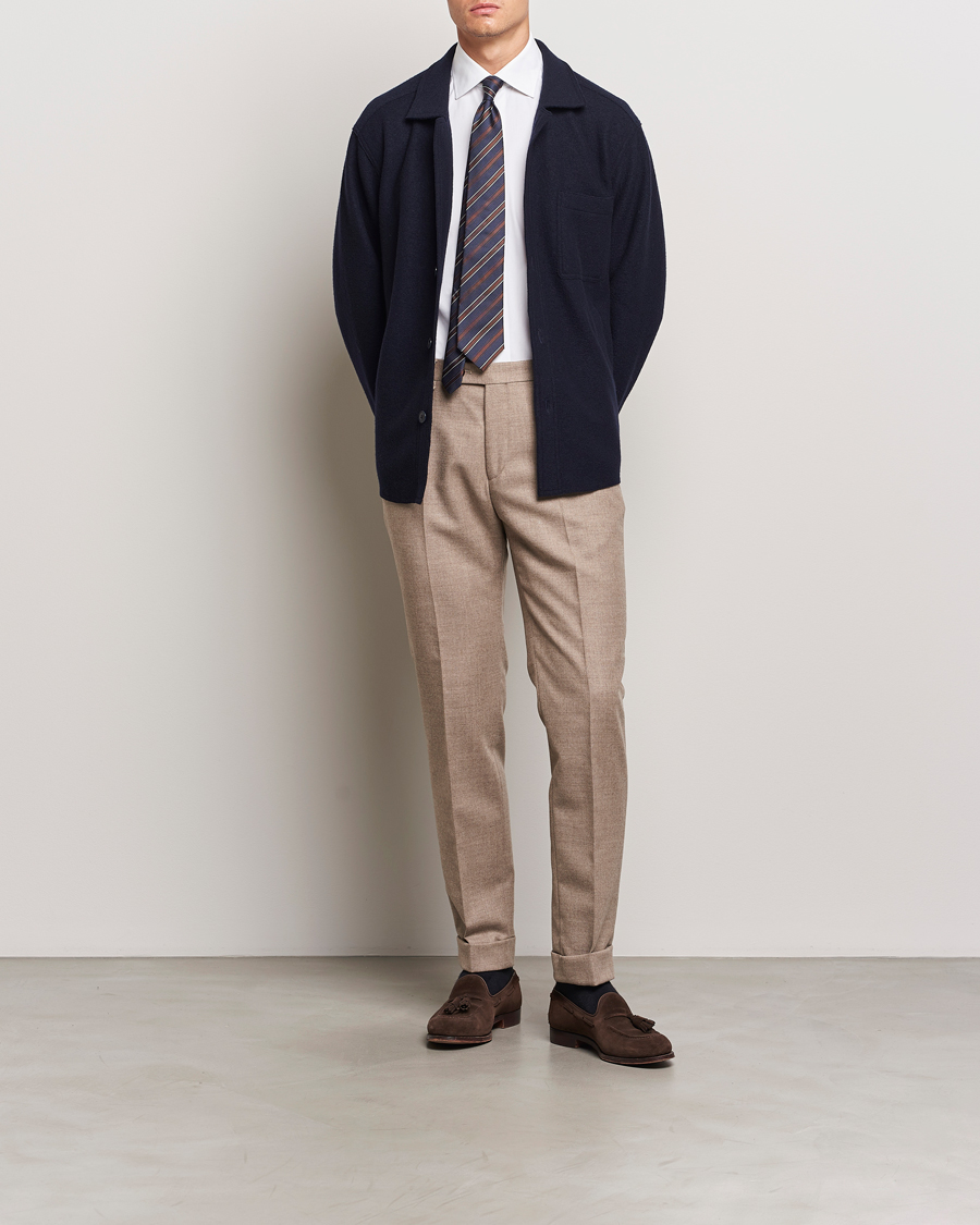 Herren | Hemden | Eton | Boiled Wool Overshirt Navy Blue