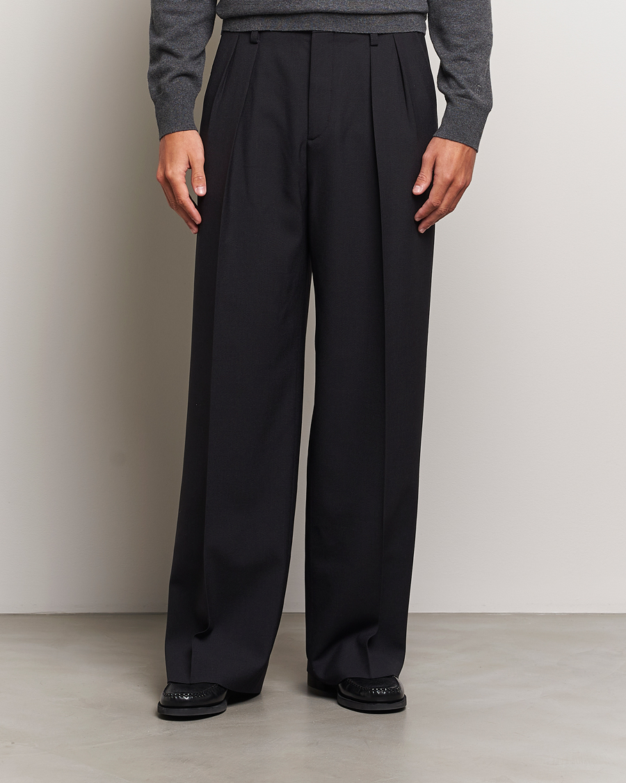 Herren | Hosen | Filippa K | Wide Wool Trousers Black