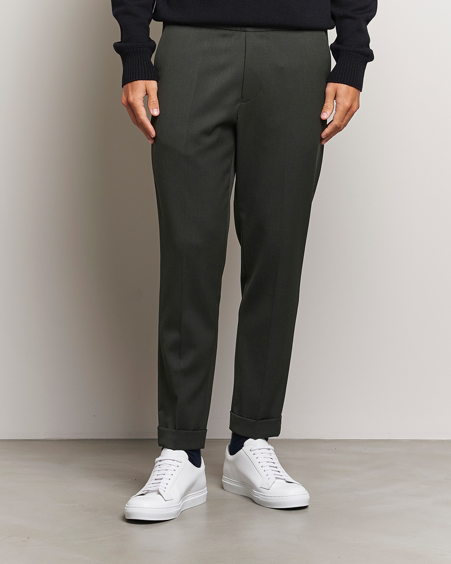 Herren | Hosen | Filippa K | Terry Wool Trousers Green Melange
