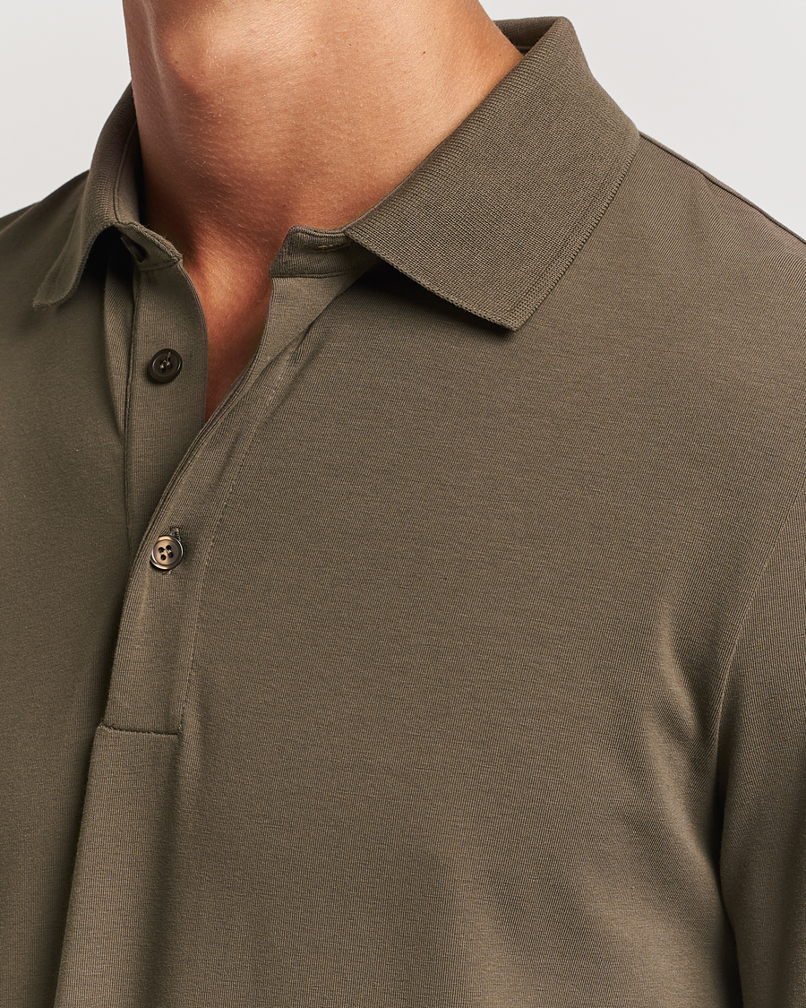 Herren | Pullover | Filippa K | Luke Lycra Poloshirt Dark Sage