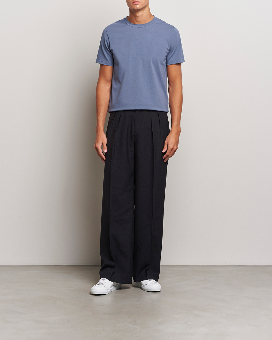 Herren | T-Shirts | Filippa K | Soft Lycra T-Shirt Grey Blue